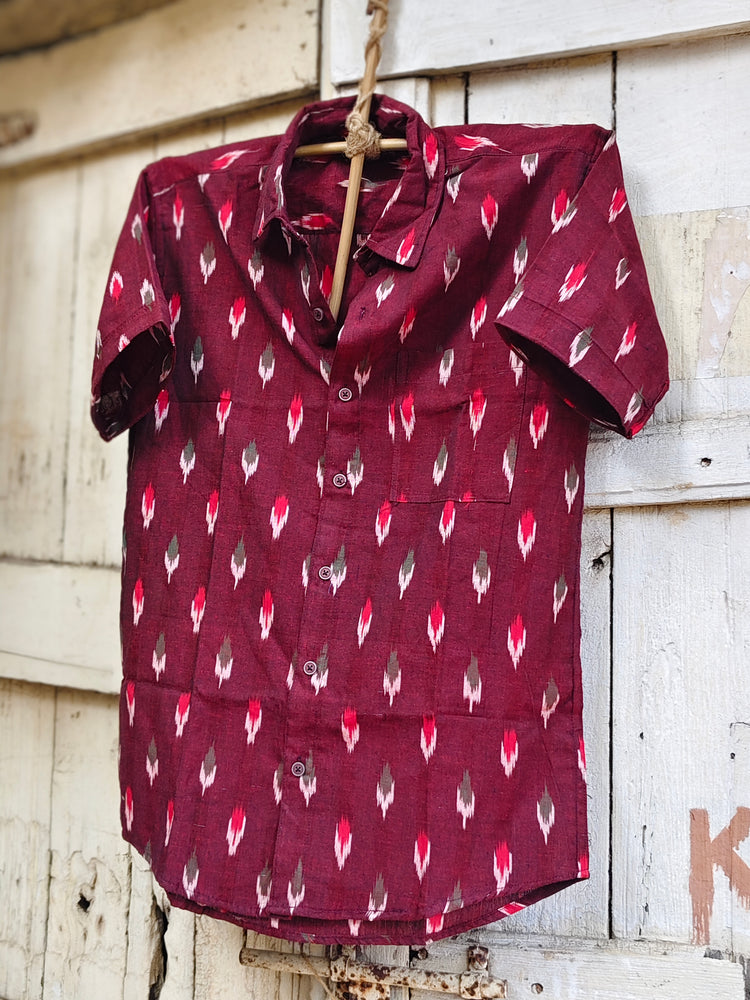 Handcrafted Ikat Cotton Shirt for Men