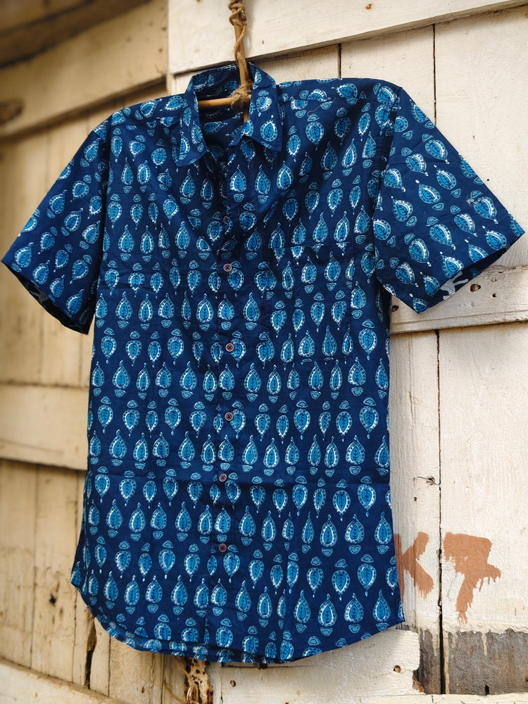 Handcrafted Indigo Cotton Shirt for Men