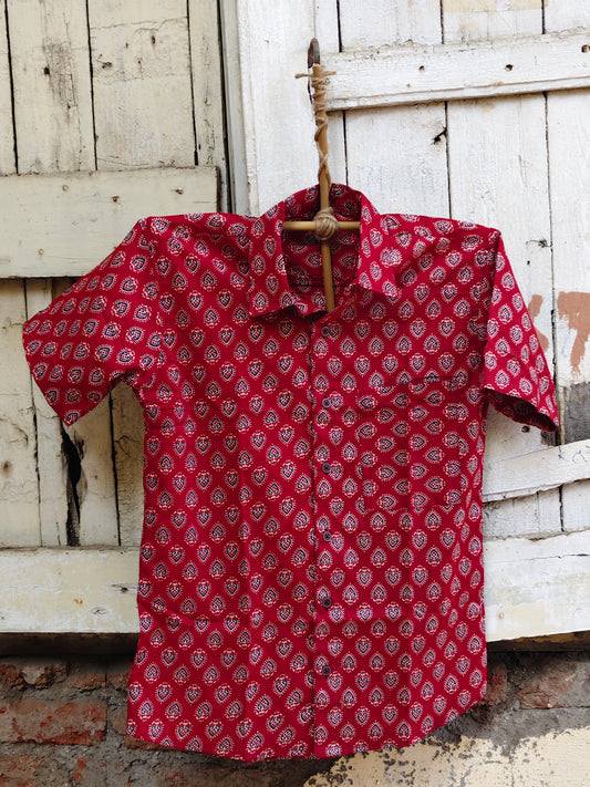 Handcrafted Block Print Cotton Shirt for Men
