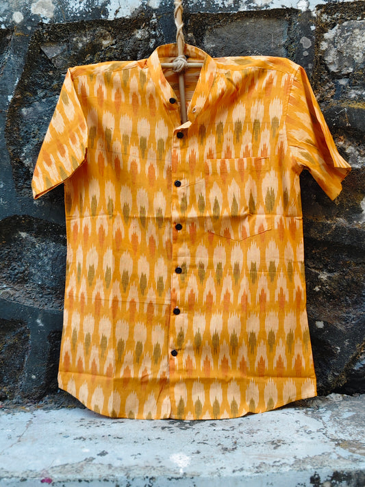 Handcrafted Ikat Cotton Shirt for Men