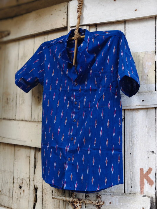 Handcrafted Ikat Cotton Shirt for Men