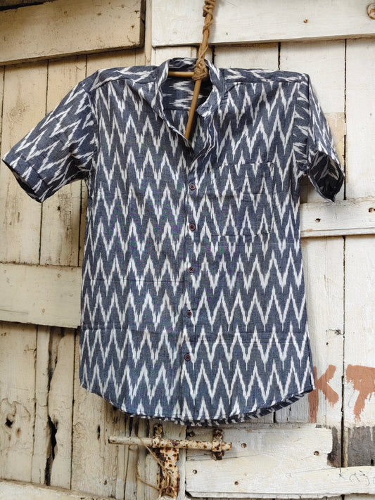 Handcrafted Ikat Cotton Shirt for Men