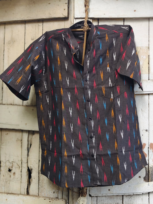 Handcrafted Ikat Cotton Shirt for Men