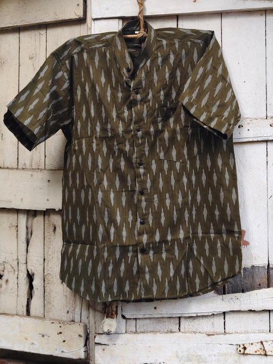 Handcrafted Ikat Cotton Shirt for Men